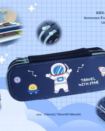 Astronaut Double decker pencil pouch hard case durable & fun