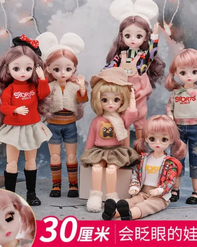Mix design Dolls with foldable joints with music for Girls