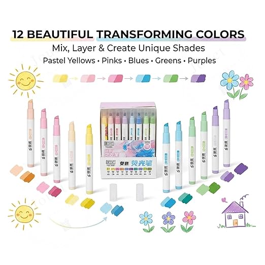 Magic colour changing double Side highlighter pack of 8